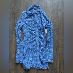 Free People Blue Midi Dress with Intricate Details